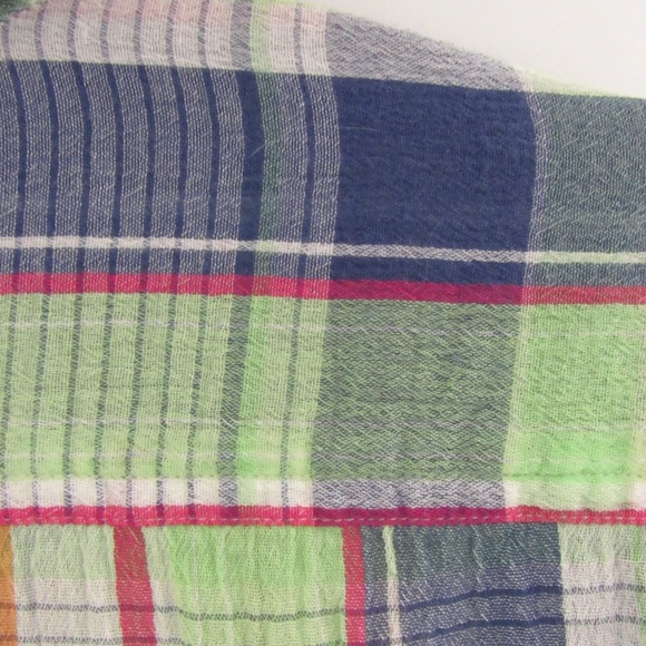 Chaps Plaid Button Front Cotton Blouse L - Picture 12 of 13